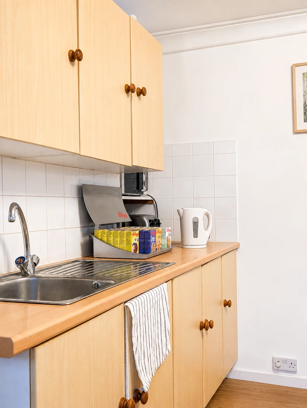 Cedars House kitchenette used for the self-service breakfast area